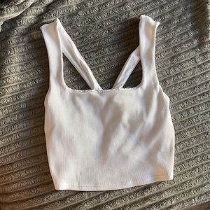 White Alo Ribbed Bra tank